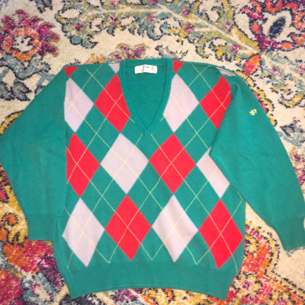 VINTAGE Pringle Sports Wool Golf Sweater sz L
